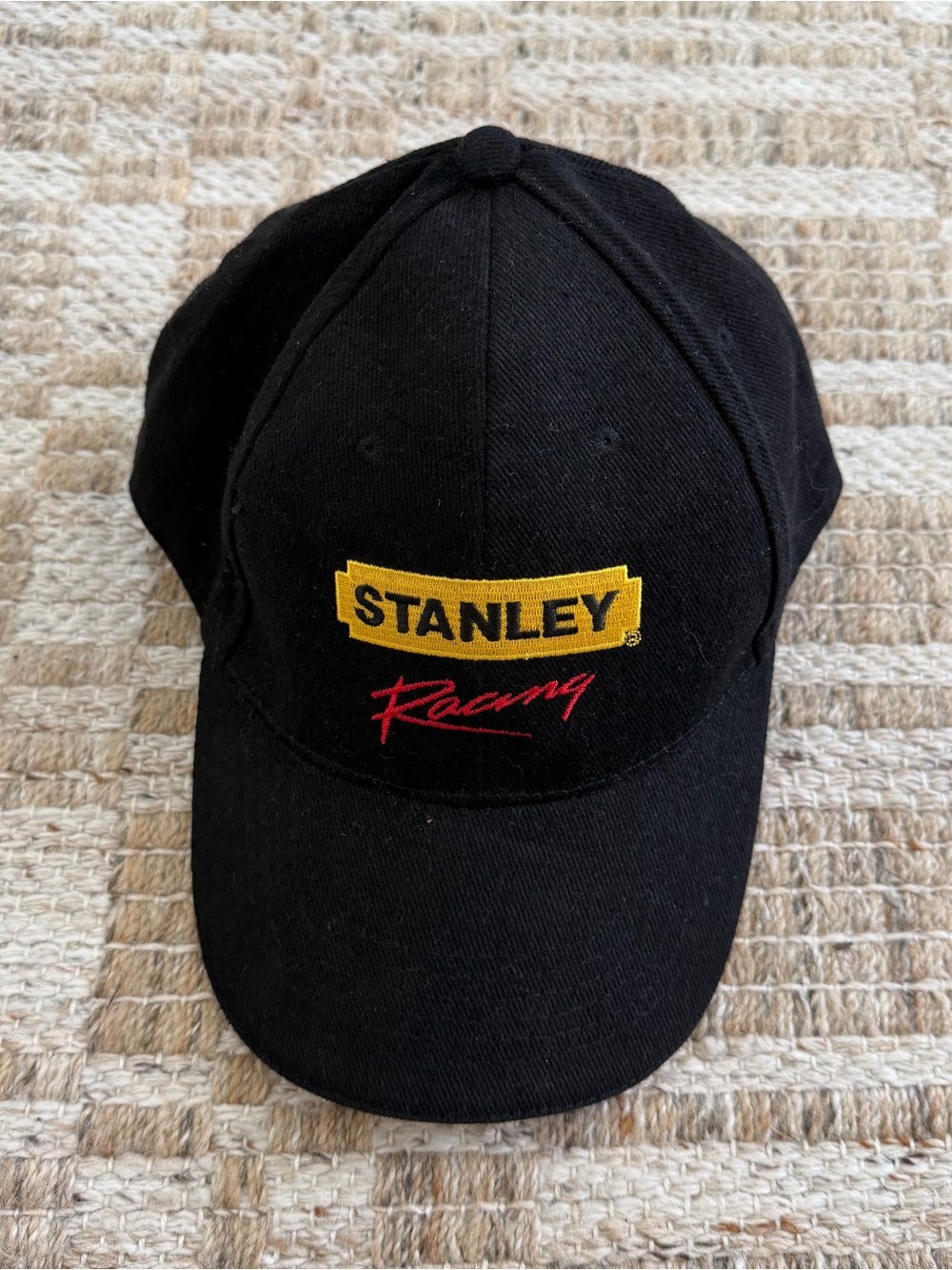 Stanley Black Hat with Yellow Patch and Red Racing Script
